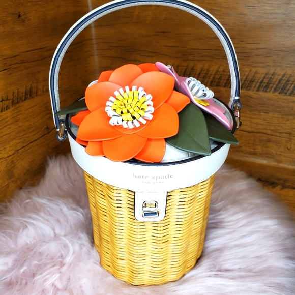 kate spade Bags Nwt Nwt Kate Spade Petal Wicker Flower Pot